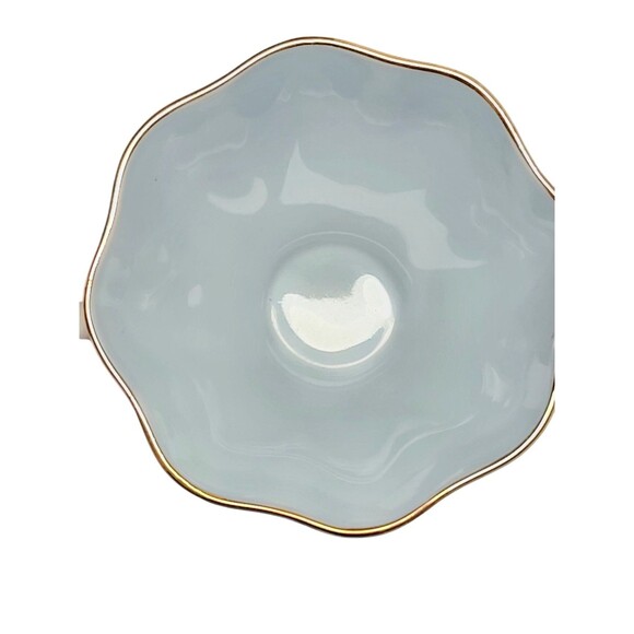 VTG Queen Anne Fine Bone China Footed Teacup & Saucer Blue  Gold Gilt #5365 - Picture 7 of 14